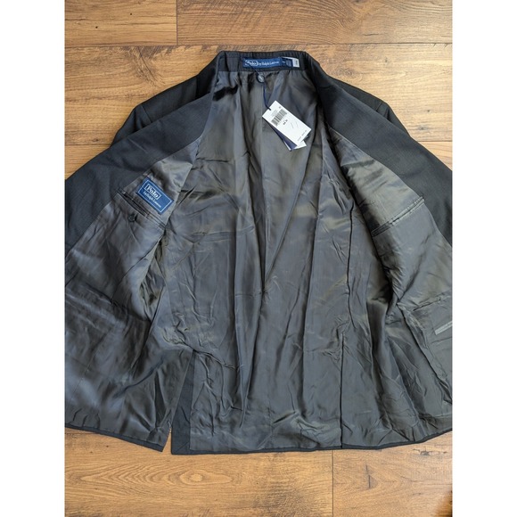 NWT Polo Ralph Lauren Men Charcoal Wool Suit Blazer 44R Pants 34W Unemmed - Picture 5 of 16